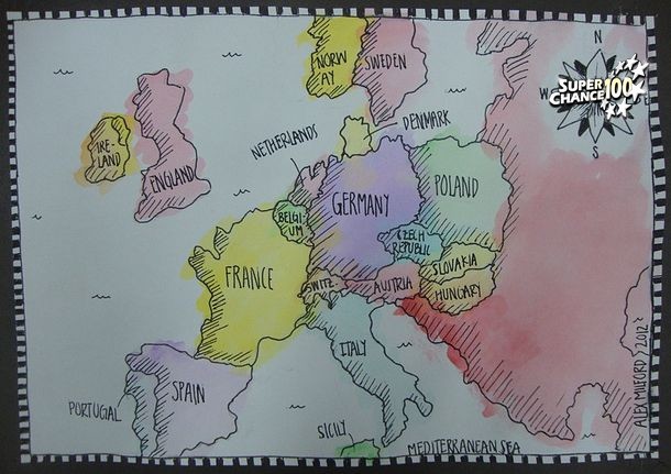 Carte d'Europe stylisée.