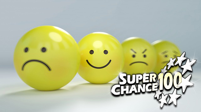 Smileys représentant différentes émotions, dont la joie.