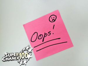 Port-it rose sur lequel est écrit "oops !".