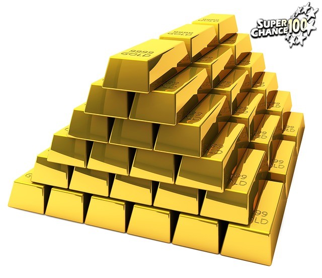 Une pyramide de lingots d'or.